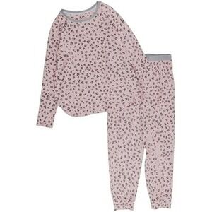 Cuddl Duds Womens 2 Piece Jogger Pajama Set Pink Leopard Small Sleepwear PJs NWT